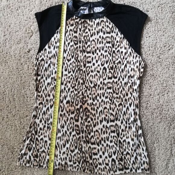 Guess Animal Print and Faux Leather Top - Picture 11 of 11